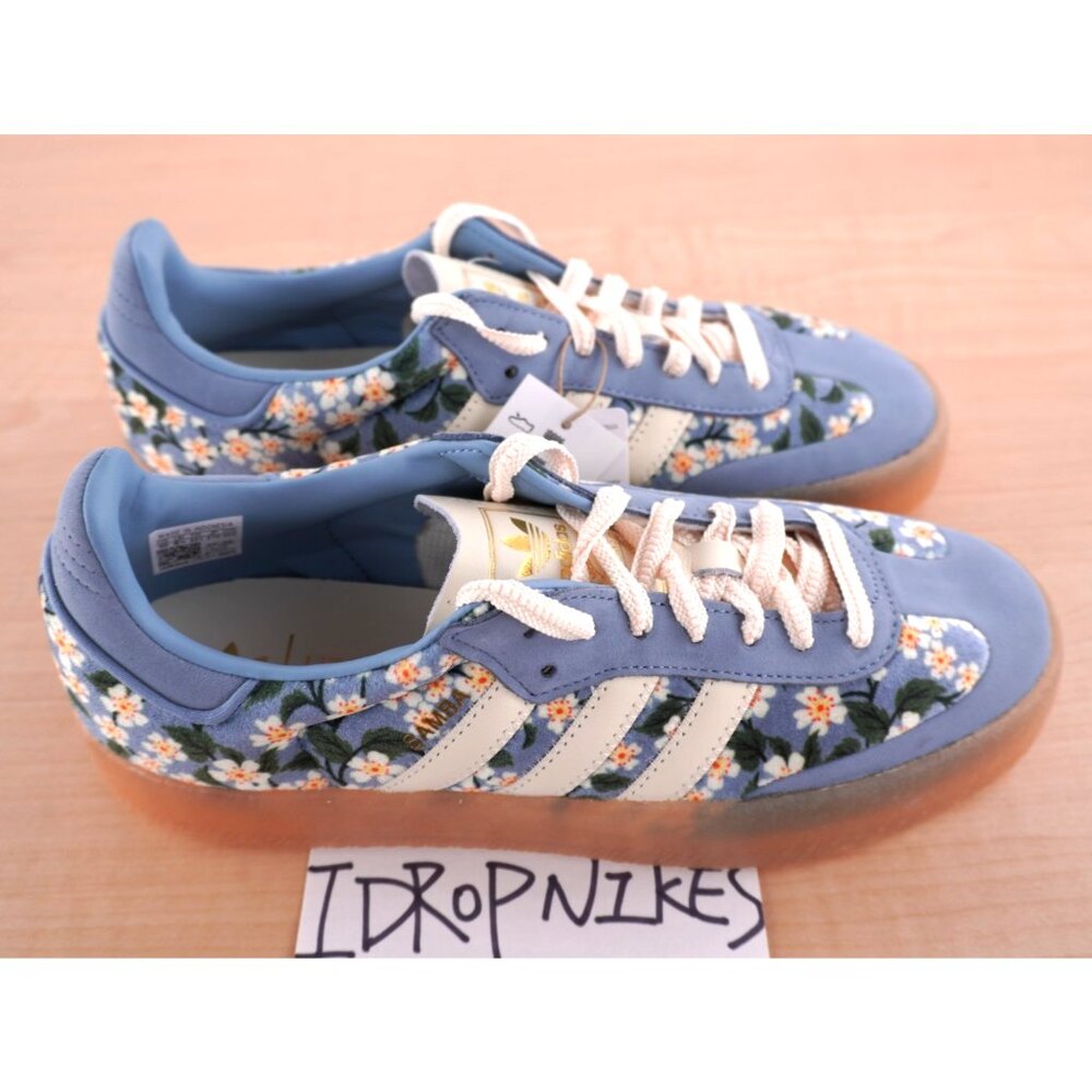 Adidas Sambae x Liberty London Tactile Blue Floral Women's Shoes - Picture 7 of 11